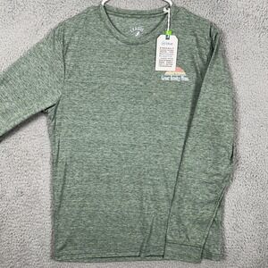 League 91 T-Shirt Long Sleeve Tee Womens Medium Green Great Smoky Mountains NEW